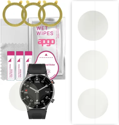 Produktbild von apgo 3 Stück Schutzfolie, Matt, kompatibel mit Kumi GW16T Pro Smartwatch, Hydrogel Displayschutzfolie mit Positionierhilfe, Displayfolie, robust und kratzfest