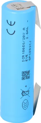 Produktbild von EVE ICR18650-26VA Li-Ion Akku 18650 2650mAh 13A 3,6V U-Lötfahne