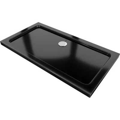 Obrázek produktu pro Mexen Flat obdélníková vanička do sprchového koutu slim 120 x 70 cm, Černá, sifon Chromovaná - 40707012