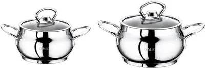 Produktbild von OMS 4 tlg. Kochtopf Universaltopf Suppentopf 14x9 cm + 16x10 cm Induktion 18/10