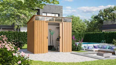 Productafbeelding van Pergart tuinhuis "Lübeck 86", houtlook, 4,05 m²