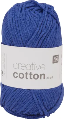 Produktbild von Rico Design Creative Baumwolle aran, Aran, Leicht, Blau, Baumwolle, 85 m, 60 °C