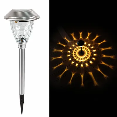 Solar-Wegeleuchte warmweiß, wasserdicht, LED, silber, 46,5 cm
