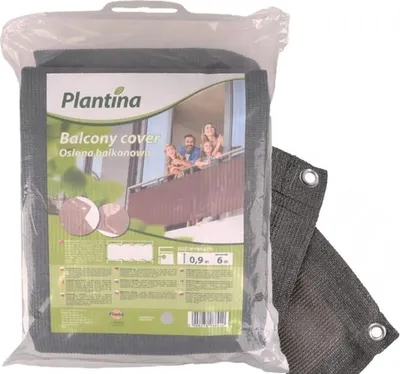 Immagine prodotto di Paravento in tessuto grigio per balconi 0,9x6 m | Protezione dalle intemperie, privacy e protezione solare | Con occhielli e corda