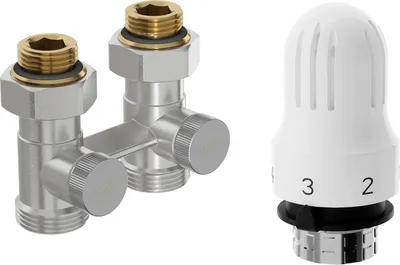 Obrázek produktu pro Mexen G04 termostatická sada pro dvě trubky DN50, přímá 1/2"x3/4", nikl - W912-012-948-01