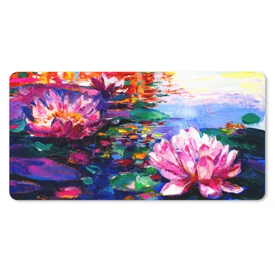 Produktbild von MuchoWow® Mauspad Mousepad Gemälde - Öl - Seerose - Wasser 60x30 cm - Mousepads - Maus Mat - Pad - Mausunterlage - Nachhaltig