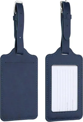 Zdjęcie produktu dla Zestaw 2 etykiet na bagaż wykonanych z materiału przypominającego skórę - 11 x 7 cm
