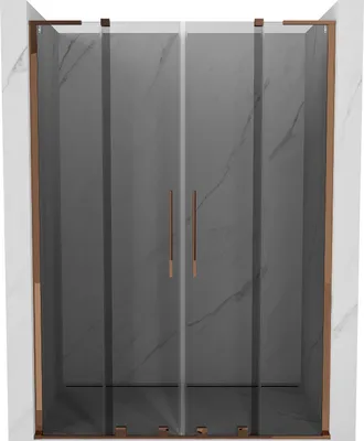 Obrázek produktu pro Mexen Velar L Duo posuvné sprchové dveře 140 cm, grafit, růžové zlato - 871-140-003-42-60