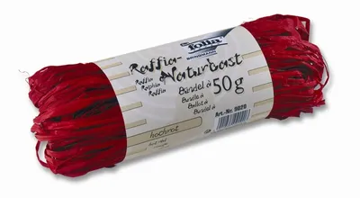 Image de folia Raphia naturel 50 g rouge vif