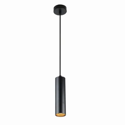 Obrázek produktu pro Moderní minimalistické závěsné svítidlo ve tvaru černé hliníkové trubice, 20 cm, s paticí GU10, výškově nastavitelné