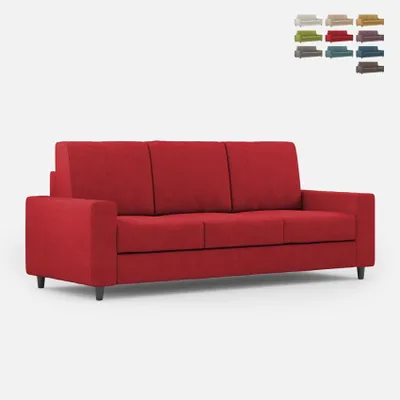 Produktbild von Moderner eleganter 3-Sitzer Stoffsofa 208 cm Sakar 180 - Rot
