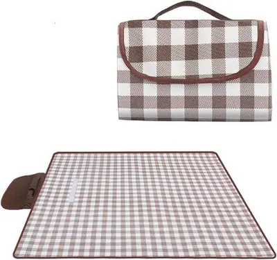 Obrázok produktu pre Vodotesná cestovná deka, 200 x 200 cm, hnedá, prenosná