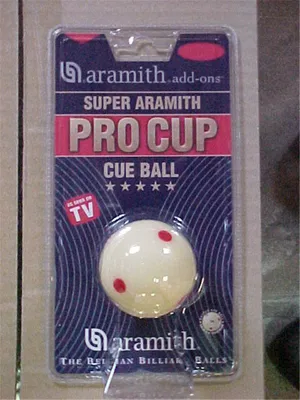 Immagine prodotto di Palla da stecca Aramith (bianca) 52,4 Pro Cup con 6 punti rossi
