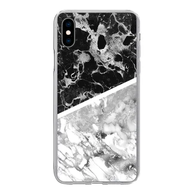 Produktbild von MuchoWow® Handyhülle Schutzhülle Hülle für iPhone Xs Marmor - Schwarz - Weiß - Luxus Silikon Softcase Handy Hülle - Handytasche