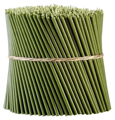 Image de Lot de 100 bougies en cire d'abeille, couleur verte