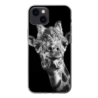 Produktbild von MuchoWow® Handyhülle Schutzhülle Hülle für iPhone 13 mini Giraffe - Tier - Schwarz - Weiß Silikon Softcase Handy Hülle - Softcase