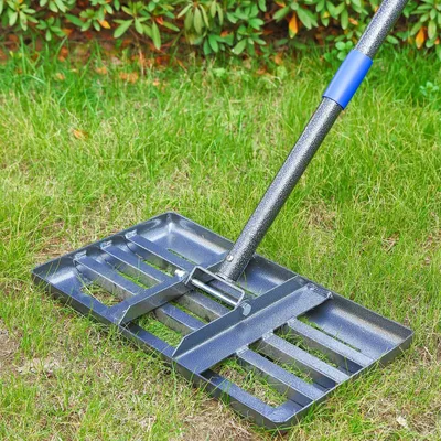 Immagine prodotto di Omgoods - Rastrello per prato in metallo robusto, lunghezza 152 cm
