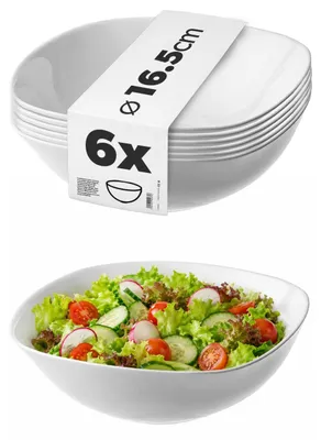 Produktbild von KADAX Salatschüsseln 'Bleia", Weiß Salatschale, 16,5 cm, 3-er Set Schale, Servieren von Gerichten