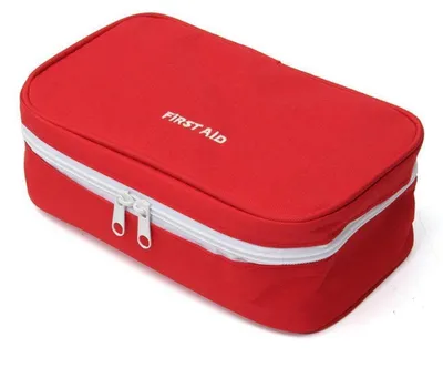 Immagine prodotto di Kit di pronto soccorso vuoto, borsa medica da viaggio, borsa in nylon, colore rosso, dimensioni 23x13x7,5 cm
