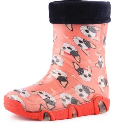 Produktbild von Ladeheid Kinder Mädchen Jungen Gummistiefel gefüttert Swk 206 (Pink Hunde, 29/30 EU)