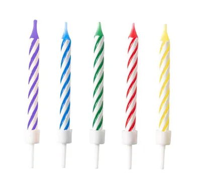 Produktbild von Bunte Tortenkerzen, 10 Stück, 6 cm
