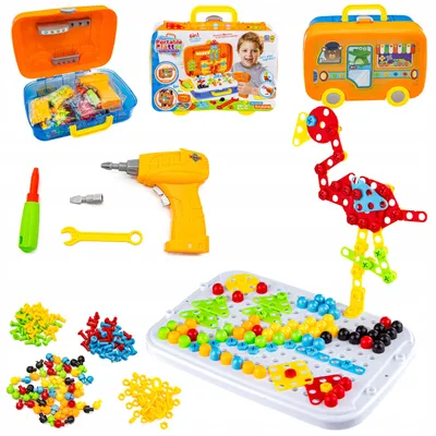 Produktbild von DK Kreativ-Mosaik 3D Konstruktionsspielzeug mit Bohrmaschine, 258 Teile