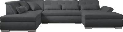 Produktbild von Lisa Design VERMONT, Wohnlandschaft 7-Sitzer Ecksofa in U-Form, XXL, links , Dunkelgrau