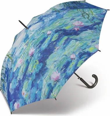 Produktbild von happy rain Regenschirm Motiv Claude Monet "Wasserlilien" Stockschirm Automatik