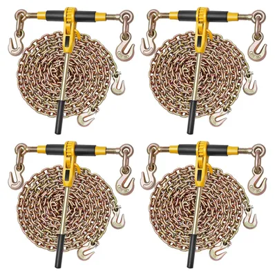 Produktbild von Ratschen-Lastspanner - Zurrkettenbinder G80 - Tragkraft 3.628 kg - 4er-Pack - Für Transport, Abschleppen, Holzfällerei - Für Zurrketten und Spannketten