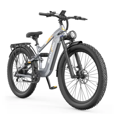 Produktbild von Elektro‑Fahrrad CF500 für Geländeeinsätze, 48 V 20 Ah, 27,5‑Zoll Geländefettreifen, doppelte Federung, hydraulische Scheibenbremsen, 150kg,silber