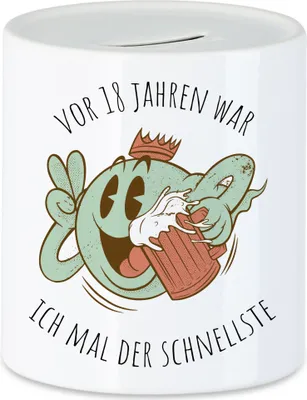 Produktbild von Vor 18 Jahren War Ich Mal Der Schnellste Spardose Geschenkidee 18 Geburtstag Volljährigkeit Witzig Sarkasmus