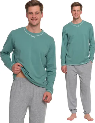 Produktbild von Herren Schlafanzug Zweiteilig Lange Ärmel Und Hose Bequem Glatt Moraj Xxl