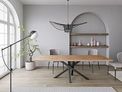 Produktbild von Moderner Esstisch – Robuste Holzoptik – Platzsparend & praktisch für Esszimmer und Küche