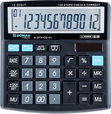 Image de Calculatrice de bureau DONAU TECH, K-DT4122 - 12 chiffres, noir