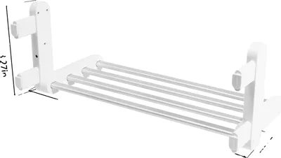 Zdjęcie produktu dla Podgrzewany wieszak na ręczniki, naścienny, wyświetlacz LCD, BIAŁY, 220 V, UE