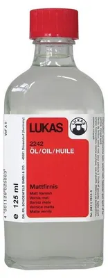 Obrázek produktu pro Matný závěrečný lak na olejové barvy LUKAS – 125 ml