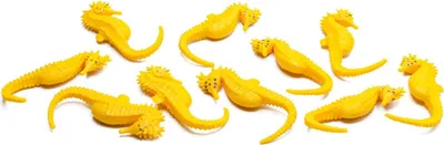 Produktbild von 10x Seepferdchen Aufstellfigur Miniblings Gummitier Meer Riff Fische Figur Gelb