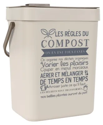 Imagen del producto de Contenedor de compostaje de plástico de 5 litros, con gancho, para la cocina