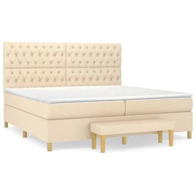 Produktbild von Boxspringbett mit Matratze Creme 200x200 cm Stoff