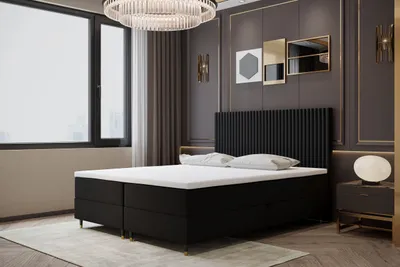 Produktbild von TRADA Boxspringbett 140 x 200 Estepona mit Bettkasten un Pocket-Matratze Schwarz