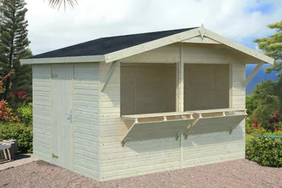 Produktbild von Palmako Verkaufsstand Stella 8,2 m² Verkaufsstand aus Holz mit 16 mm Wandstärke, mit Montagematerial