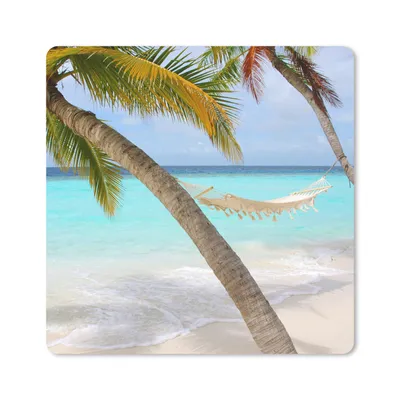 Produktbild von MuchoWow® Mauspad Mousepad Sommer - Palme - Hängematte 20x20 cm - Mousepads - Maus Mat - Pad - Mausunterlage - Desk Mat - Bureauartikeln