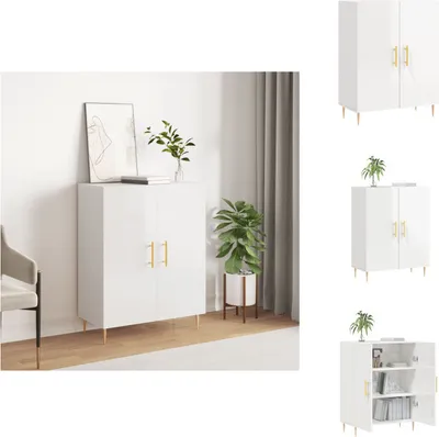 Zdjęcie produktu dla vidaXL Kredens biały wysoki połysk 69,5x34x90 cm materiał drewnopochodny - Kredensy
