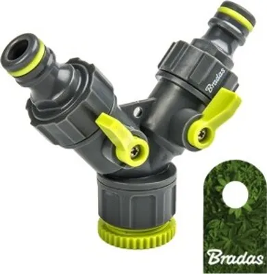 Produktbild von Schlauchkupplung Reparator Schlauchverbinder Hahnanschluß 1/2" 3/4" 1" Bradas 7. Y-Stück 3/4"-1/2" m. 2 Ventilen