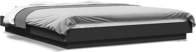 Image de Maison Exclusive - Cadre de lit avec lumières LED sans matelas noir 150x200 cm