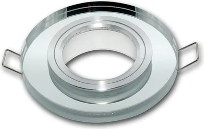 Produktbild von Einbaustrahler GU10 Einbaurahmen Glas Einbauleuchte Ø75mm Bohrloch inkl. GU10 Fassung für LED Leuchtmittel Silber Rund