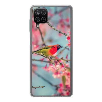 Produktbild von MuchoWow® Handyhülle Schutzhülle Hülle für Samsung Galaxy A12 Vogel - Sakura - Farben Silikon Softcase Handy Hülle - Bild