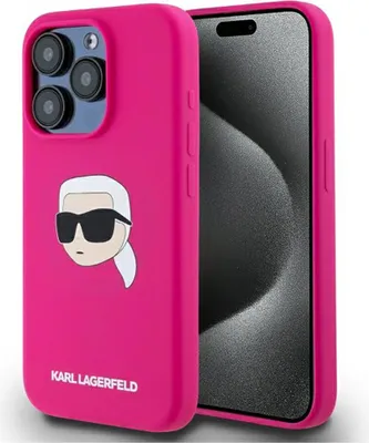 Image de Karl Lagerfeld Klhmp15Lskhpplf Iphone 15 Pro 6.1 Fuchsia/Fuschia Hardcase Silicone Karl Head Print Magsafe