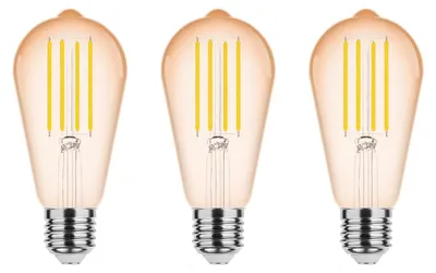 Produktbild von Modee E27 LED Filamentlampe 4W 360lm 1800K Warmweiß 3 Stück