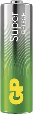 A single AA battery with branding.